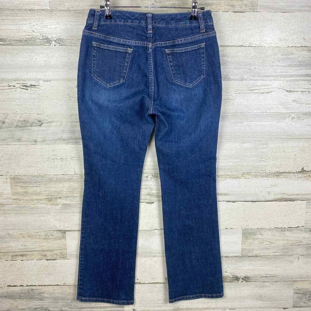 Lands End Straight Leg Mom Jeans Womens 4 Petite‎ Dark Wash High Waist Vintage - Picture 5 of 6